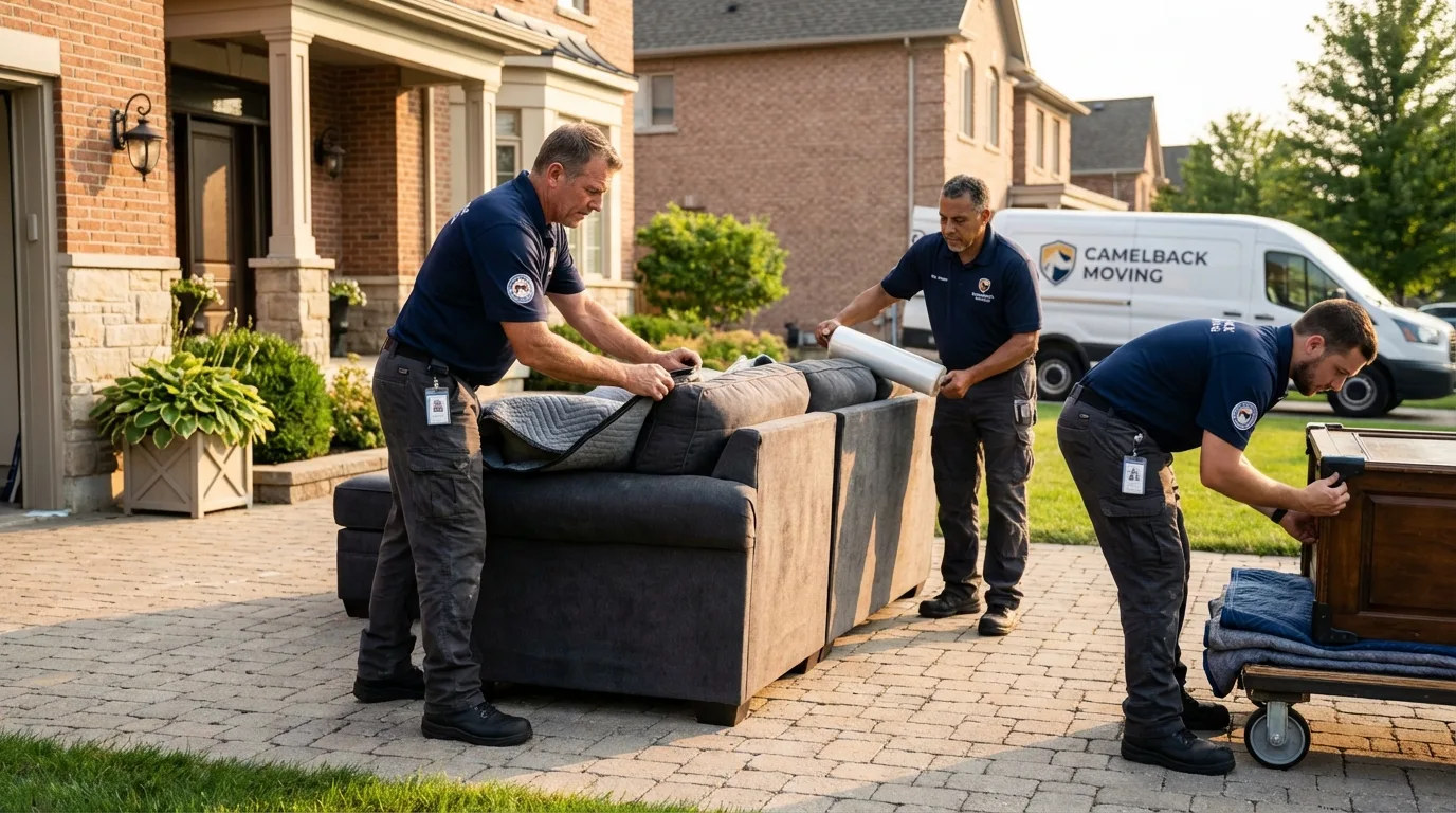 Large estate moving crew wrapping furniture in Matteson, IL